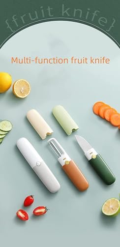 SKYTONE Pocket Knife, Kitchen Knife Peeler Portable Knife for Fruit 2 in 1 Knife and Peeler for Kitchen Travel Knife with case Stainless Steel Bled Pack of 1 (2 in 1) 3 31M7sb81KXL