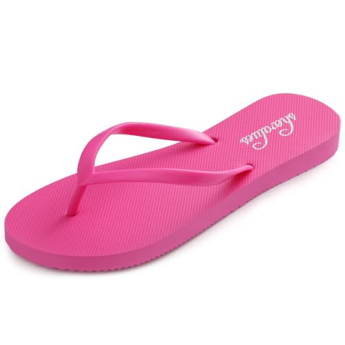 Image of shevalues Slim Basic Flip Flops for Women with Comfortable Yoga Mat | Lightweight Non Slip Rubber Sandals for Beach, Shower, Pool & Summer Casual Wear