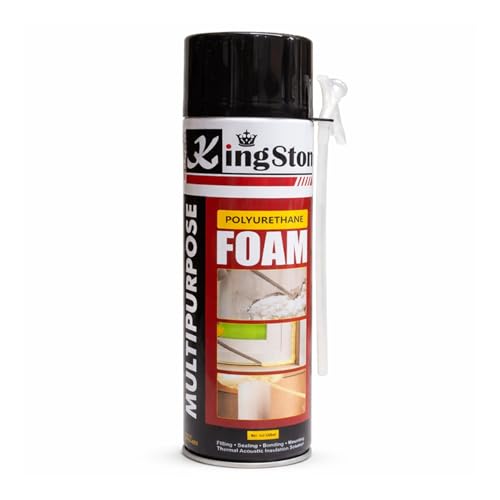 Image of Kingston DIY PU Foam Sealant Spray White 450 ml- Multipurpose Wall Gap Filling, Crack & Hole Repair, Insulation, Sealing Expandable Waterproof Foam Spray for Doors, Windows, PVC Pipe & AC Ducts (1 Pc)