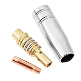MIG Schweißbrenner-Zubehör-Set für Binzel-15AK Schweißgerät, inklusive Kontaktspitzenhalter und Düse, 3 Stück, kompatibel mit mehreren Blendengrößen 0,6 mm, 0,8 mm, 0,9 mm, 1,0 mm, 1,2 mm (0,9 mm)