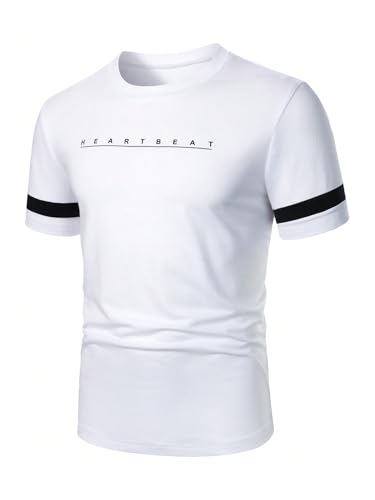 Verdusa Men's Graphic Tees Crew Neck Letter Print Tee Tops Muscle T Shirts3