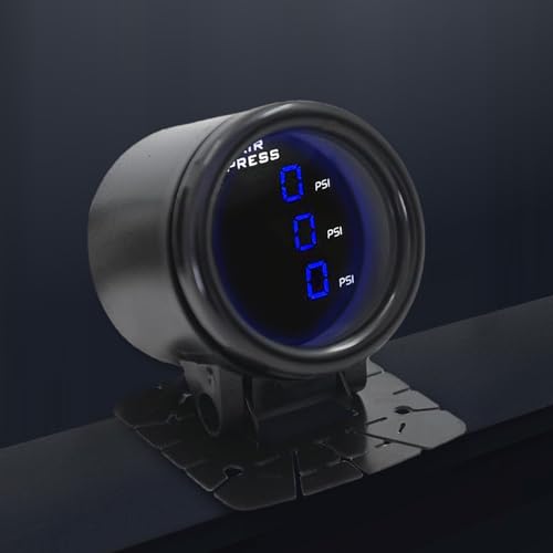 ZHSYMX LCD Three Pressure Air Pressure Gauge 290 PSI Air Pressure Gauge Kit-for Air Ride Suspension Systems -2Inch 0-290PSI with 3Pcs 1/8NPT Sensors and 16.5ft Sensor Cable LCD Blue