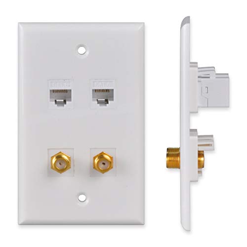 Plaque murale RJ45 Cat6 et coaxial Conwork pour résoudre les pannes TV et Web