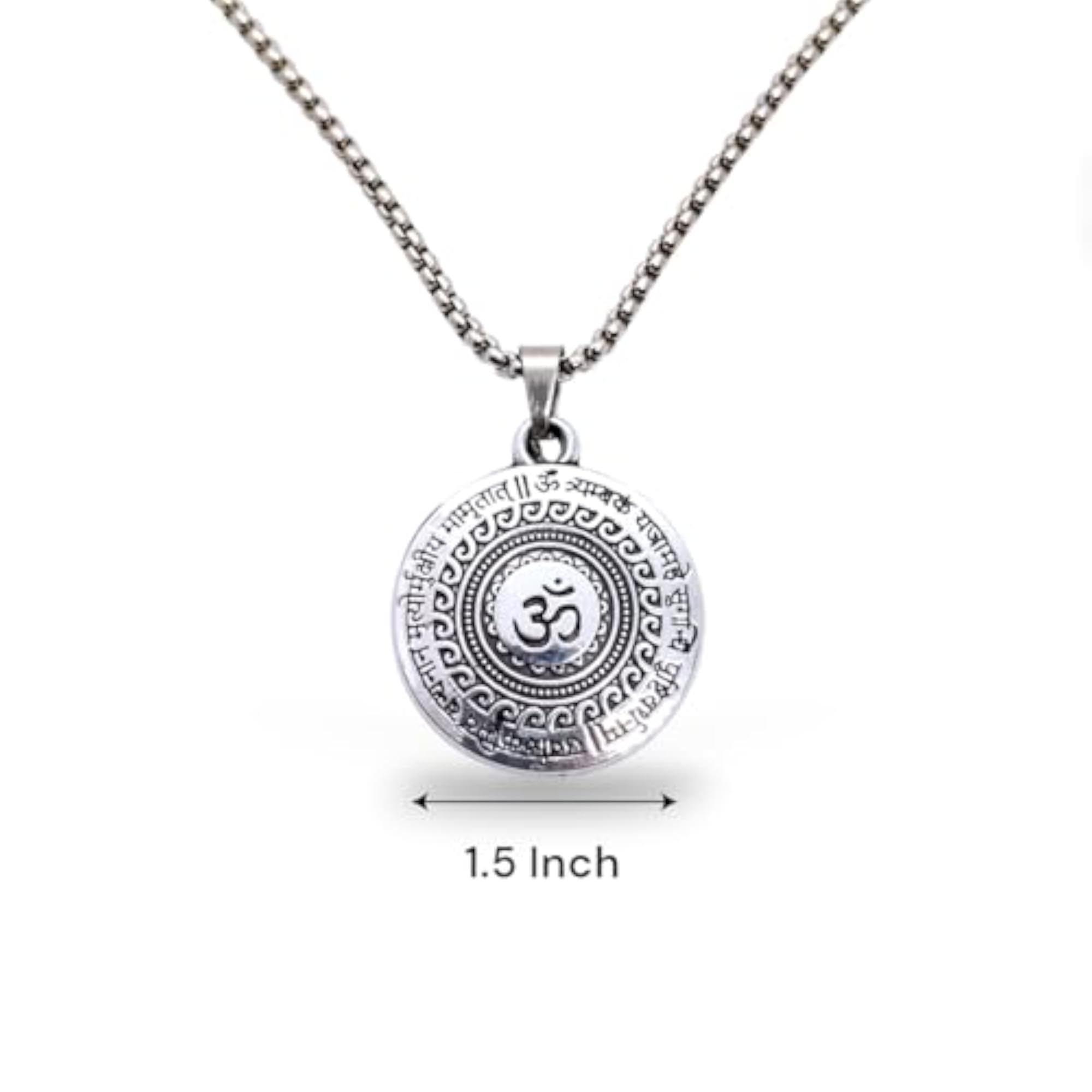 Mahadev Maha Mrityunjaya Mantra Om Pendant Locket Necklace Set