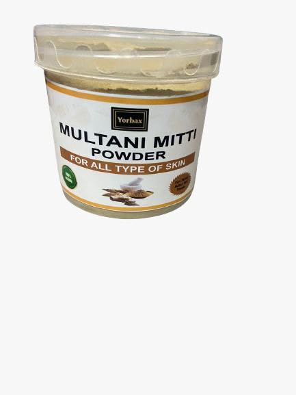 Yorbax Natural Multani Mitti powder for Exfoliating, Soothing, Nourishing, Smoothening Face, Skin and Hair (200 Grams)