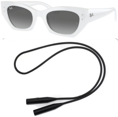 Ray-Ban RB4430 Sunglasses Bundle: RB 4430 ZENA 675911 White Snow/Grey Gradient Polyamide Standard and Universal Anti-slip Silicone Leash2