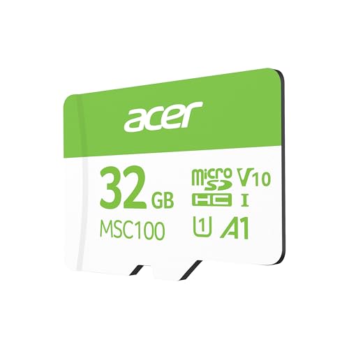 Image of Acer MSC100 MicroSD Card 32GB, UHS-I U1 V10 A1, Up to 100MB /s Read Speed, 4K Video Recording, Compatible with Smartphones Cameras Tablets Drones | 5-Year Limited Warranty