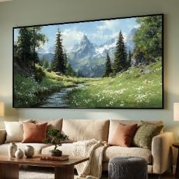 Toile paysage alpin aux finitions soignées pour art mural