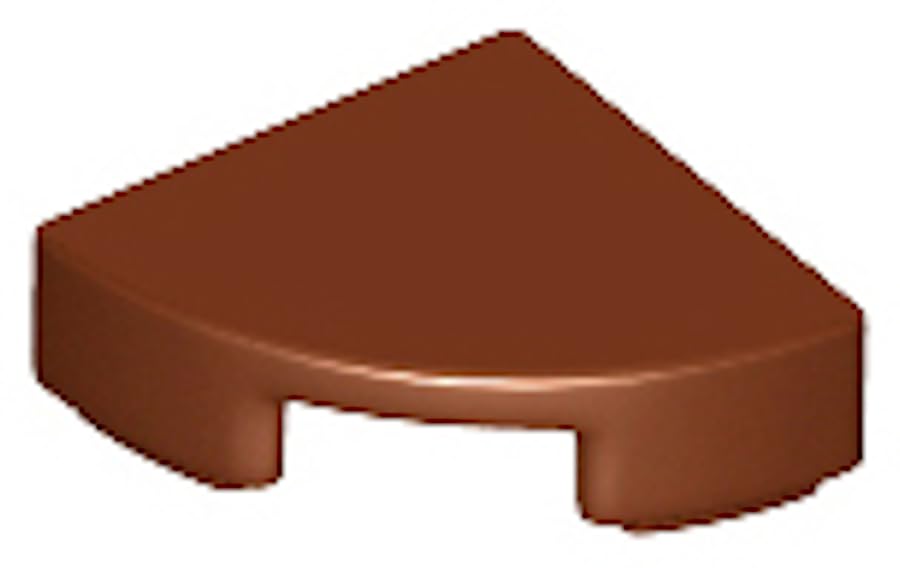 LEGO Tile, Round Quarter Circle 1 x 1, Part 25269 (Reddish Brown, 10, Bricks), Multicoloured, Standard