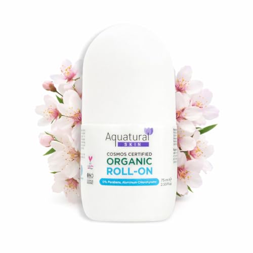 Image of Organic Deodorant Roll On, Almond Blossom, 2.53 Fl Oz | Women & Men, Natural Formula, Sensitive Skin, Long-Lasting Odor Protection