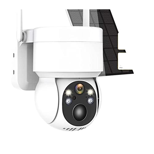 Cámara de Seguridad, Cámara de Seguridad Solar for Exteriores PTZ PIR Detección Humana 1080P HD Cámara IP inalámbrica Recargable con Panel Solar H.265(2MP Add 32GB Card)