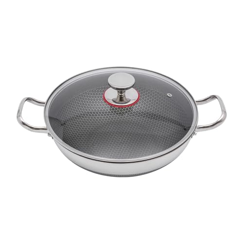 Wok de acero inoxidable 12.59 pulgadas con tapa miniatura 1