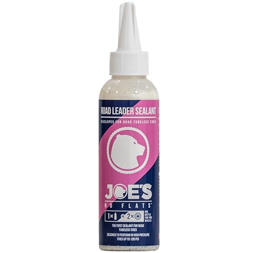 JOES NO FLATS Road Leader Sealant High-Pressure Tubeless and Inner Tube Puncture Sealant for Road and Gravel Bikes - Lightweight Ammonia-Free Fast-Acting Formula