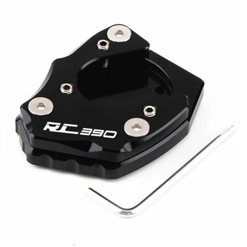DALIDAK Passend for KTM DUKE125 DUKE200 DUKE390 DUKE 125 200 390 2017–2024 CNC-Ständerfuß-Seitenständer-Verlängerungspolster-Stützplatte Vergrößern(RC390 BLACK)