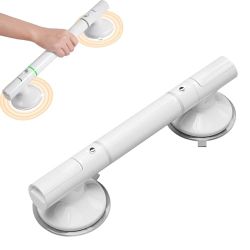 浴槽手すり- 吸盤式手すり片手 たちあがり補助-お風呂てすりトイレ用手すり 強力吸盤 バスルーム安全ハンドル 子供 高齢者 転倒防止 予防 滑り止め 安全耐荷重85kg 穴あけ不要 簡単取り外す吸盤シャワー手すり