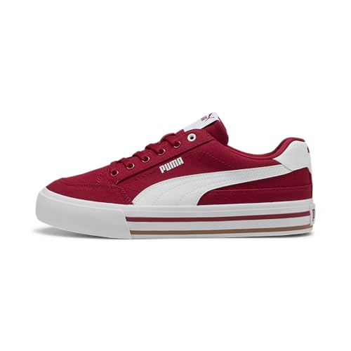 Puma Mens Court Classic Vulc Sneaker Dark Crimson-Puma White 8