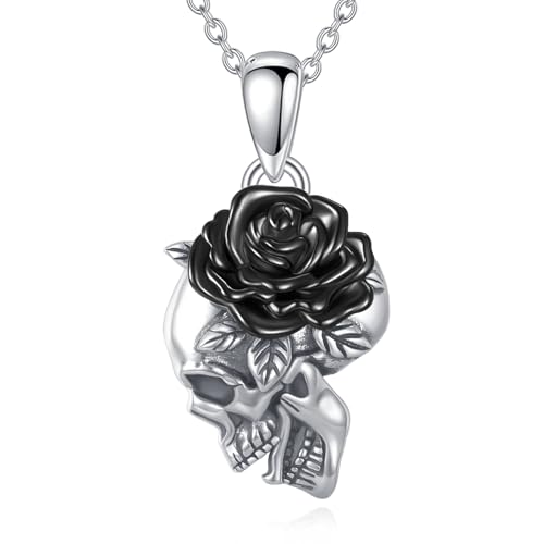Collier tête de mort YFN en argent massif bijou raffiné femme