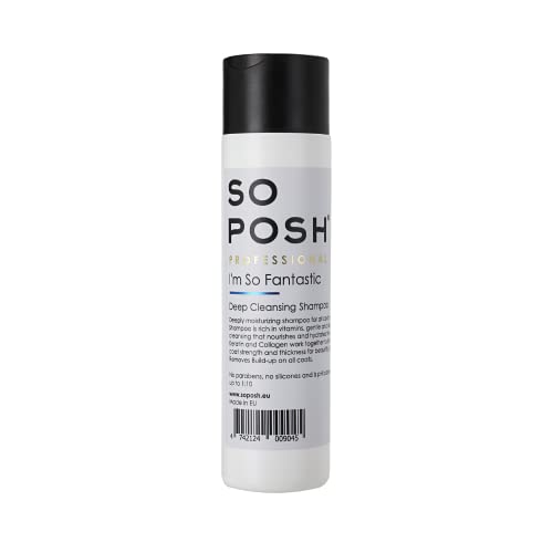 So Posh I’m So Fantastic Dog Shampoo - Deep Cleansing Shampoo, with Collagen & Keratin & Optical Brighteners, Suitable for All Breeds, Sulfate & Paraben Free, 1:10 Concentrate. 8.4 Oz