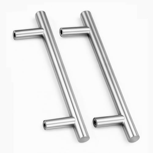 Drenky 2 Unités En argent acier inoxydable Boutons De Porte Tirer La Poignée De Meubles avec Vis pour Tiroir Meuble Cuisine Cuisine Home Decorating, Trou à...