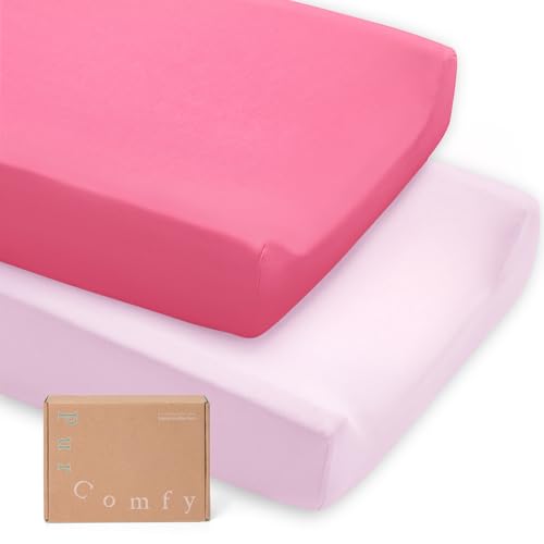 Supersoft Diaper Changing Pad Covers, 2-Pack Premium Bamboo Viscose Change Table Pad Covers for Baby Girls and Boys, Hypoallergenic Stretchy Changing Table Cover Sheets
