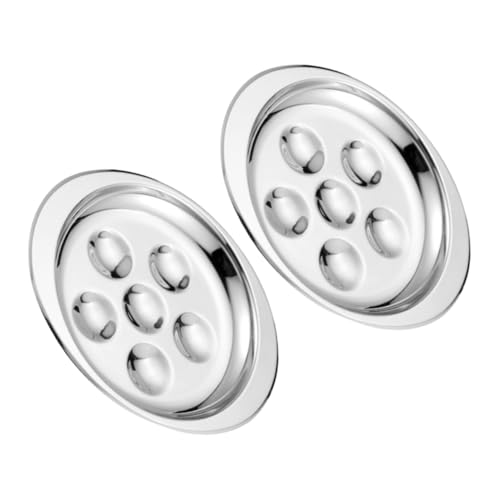 iplusmile 2 Piezas caracoles al horno pequeño cacerolas para horno francés cáscara agujero mini fuente para hornear cazuela pequeña plato para servir mariscos mini cacerola cerámica Plata