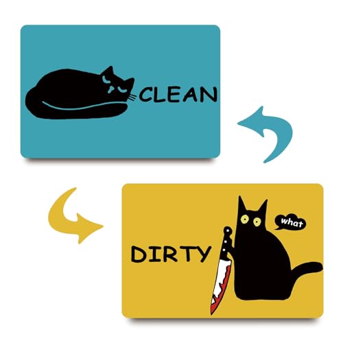 Aimant de lave-vaisselle chat noir réversible double face - 2