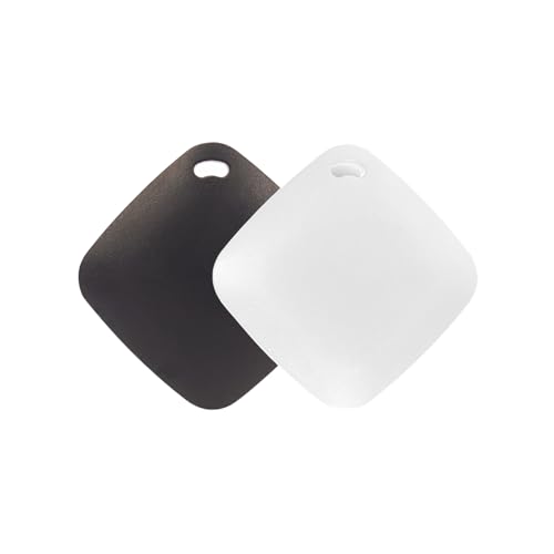 Smart Air Tag Black Bag Tracker for Apple Find My (iOS Only) Locator Item Finder for Keys, Wallet, Backpack, Luggages. (Not for Android Devices) (Black&White 2Pack)