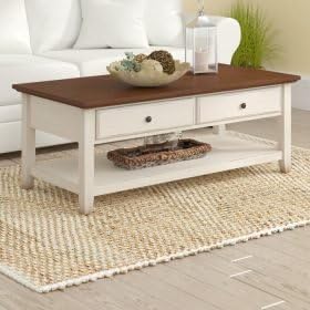 DecorNation Exquisite Brown Wooden Coffee Table for Your Living Room with Convenient Drawer Storage(18.1"x47.6"x23.1",Brown) (B0CG98TTVC) Amazon Price History, Amazon Price Tracker