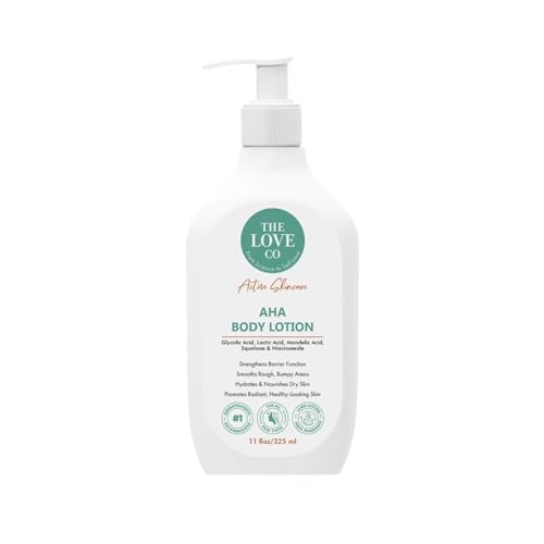 THE LOVE CO 10% AHA + 2% BHA Body Lotion - Nourishing Formula for Dry Skin - Women & Men - Enhanced with Niacinamide, Shea Butter, Vitamin E - 325ml