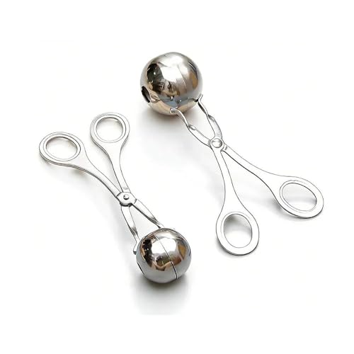 2-Pack Stainless Steel Meatball Scoop,1.4-Inch Meatball and Cake Pop Press, Food-Grade Scoop for Mini Balls, Fish Balls, and Baking