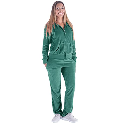 Image of Velour Tracksuit Womens 2 Pieces Joggers Outfits Jogging Sweatsuits Set Soft Sports Sweat Suits Pants