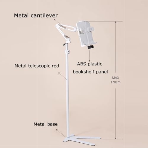 Leggio da terra, portatile, regolabile in altezza 70-170 cm, ideale per spartiti, ricette e libri di testo