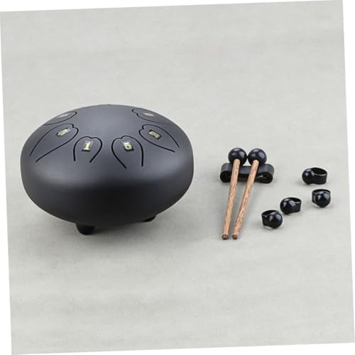 Instrumento de percusión mano tipo hand pan negro grande portátil miniatura 6