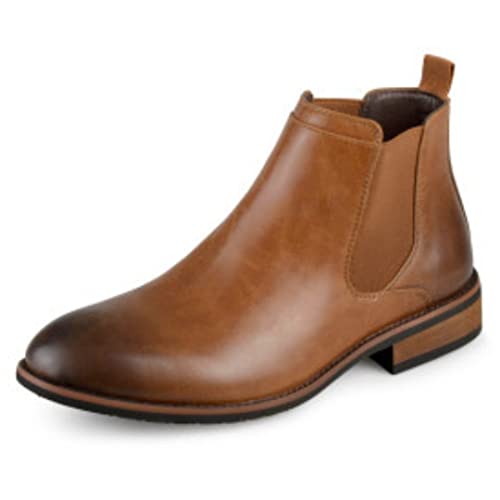 Vance Co. Men's Landon Wide Width Tru Comfort Foam Pull-on Round Toe Chelsea Boot - Chestnut, Size: 8.5 Wide