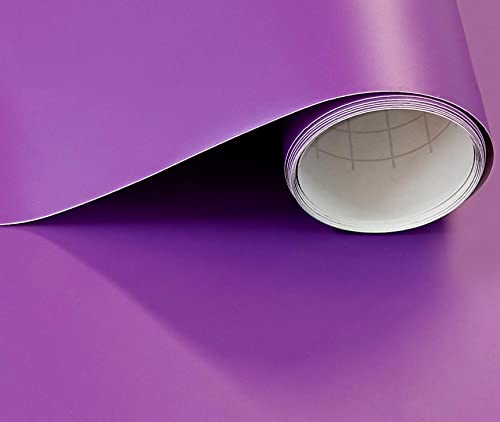 Papier Adhesif pour Meuble Violet Mat Film Adhesif pour Mur Cuisine Fenêtre Toilette Cristal Vinyle Decoratif Impermeable Stickers Meubles 30x120 cm