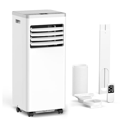 ZAFRO 8,000 BTU Portable Air Conditioners Cools up to 350 Sq.ft, Portable AC Built-in Cool, Dehumidifier, Fan Modes, Room Air Conditioner with Remote Control/Installation Kits, White