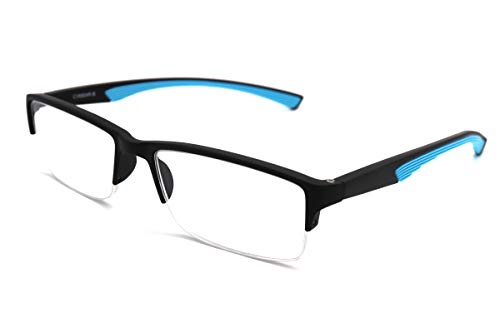 ColorViper 6904 SECOND GENERATION Semi-Rimless Flexie Reading Glasses NEW (A1 Baby Blue, 1.50)