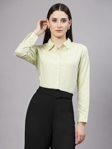 Image of Style Quotient Women Solid Chambrey Regular Formal Shirt