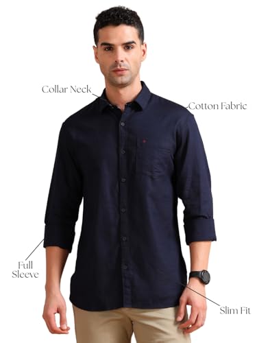 Image of COOL COLORS Men's Solid Slim Fit Casual Shirt | Breathable Soft Fabric | Spread Collar | Stylish Modern Comfort | Office, Party, Weekend Essential
