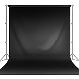 Julius Studio 10 x 10 ft. Photo Video Studio Seamless Solid Black Muslin Backdrop Photo Studio...