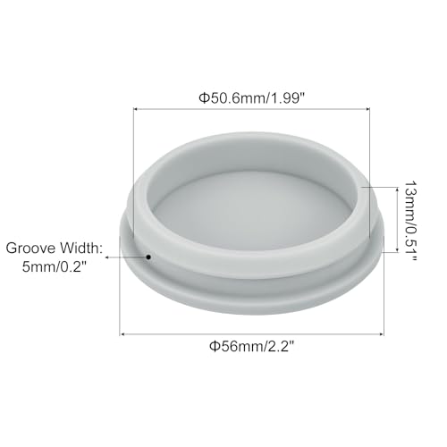 Image of MECCANIXITY 1pcs Silicone Snap in Locking Hole Plugs,50.6mm /2 Inch Mounting Diameter Narrow Groove Width 5mm Panel Seal Cover Round for Kitchen Bulkheads Waterproof Sealing Plugs Grey