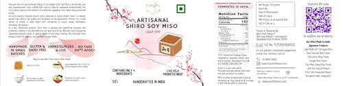 Alla's Posh Flavors Japanese Shiro Miso Paste | Light Miso | Contains Live Koji Probiotics | 100% Natural, Without Preservatives, Unpasteurized, Non-GMO Soy, Vegan, Umami-Rich | Made by Japanese Professionals in India | Lab-Tested