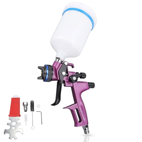 HVLP Air Spray Gun Kit with 1.3mm Nozzles, 600ml Cup Car Paint Gun Sprayer, Adjustable Rate and Spray Pattern, for Car, Furniture Spraying,Wall Painting, Base Coatings
