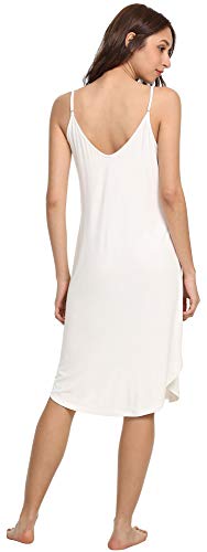 Image of GYS Women's Bamboo Viscose Full Slips for Under Dresses Cami Slip Dress | Lightweight, Anti Static, Adjustable Spaghetti Straps, Silky Soft, Moisture-Wicking, Perfect for Sheer Dresses