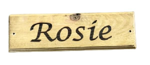 FUREVER GIFTS Handmade Personalised Wooden Horse Stable Door Sign Various Designs 320mm x 100mm x 20mm (Text Only Calligraphy Font)
