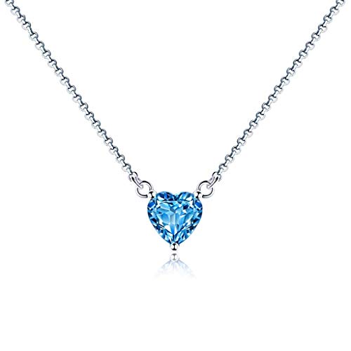 Collier topaze bleue pendentif coeur le cadeau parfait pour célébrer l'amour d'une grand-mère