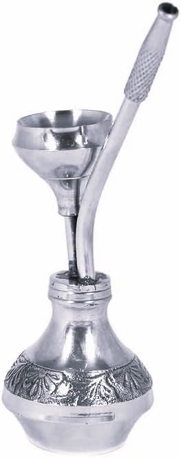 Brass Vintage Hookah (Silver_3.5 Inch X 2.3 Inch X 4.7 Inch)