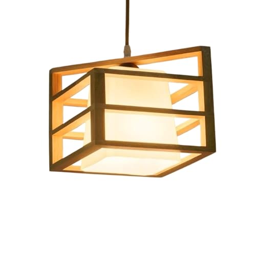 Plafonnier en bois japonais et verre pour éclairer votre bureau ou chambre