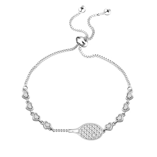 FEELMEM Tennis Girl Jewelry Tennis Racket Charm Slider Bracelet Tennis Coach Appreciation Gift Tennis Sports Jewelry2