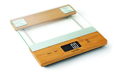 Taylor Digital Glass/Bamboo Household Kitchen Scale, 11 Pound Capacity, Natural #TOP3